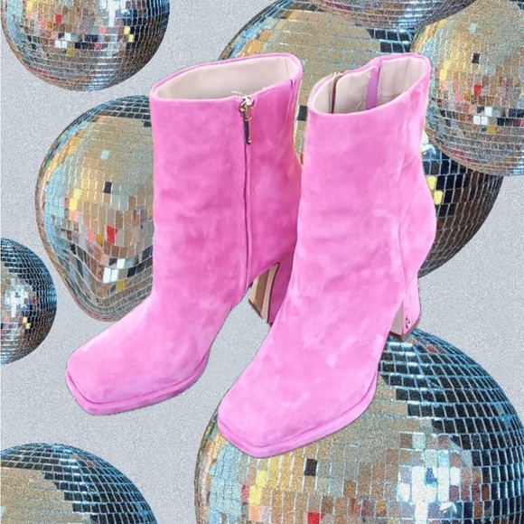 Sam Edelman Shoes - Sam Edelman Pink Suede Jaye Ankle Boots Size 8.5